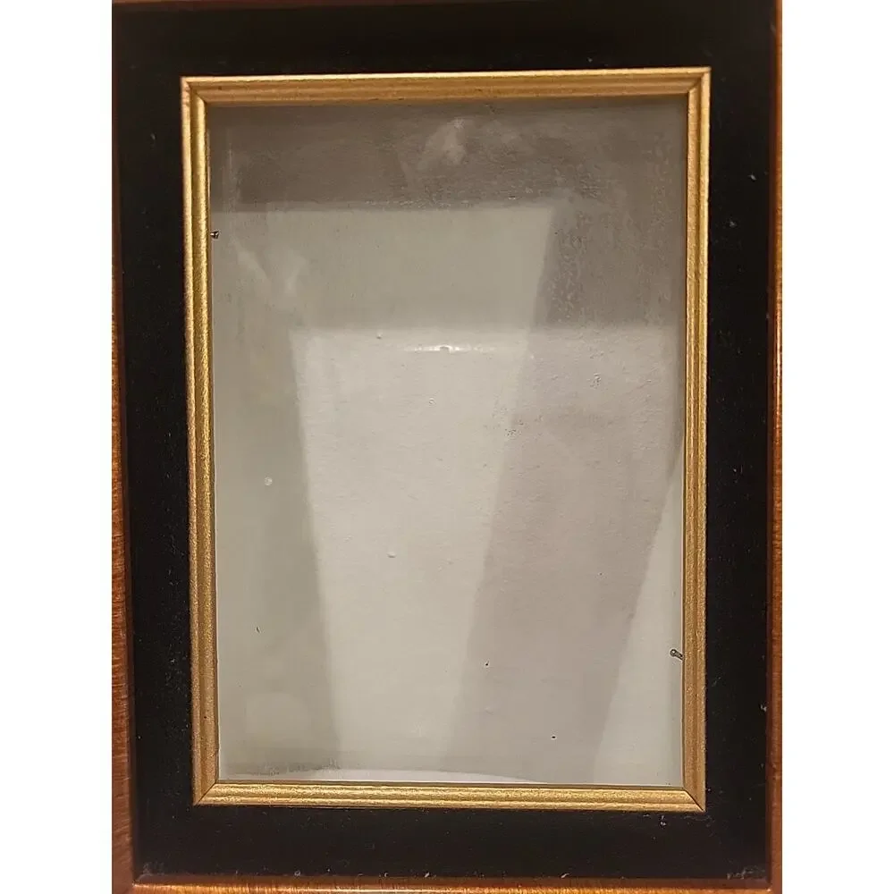Painted Wood Photo Picture Frame Brown Gold Black Velvet Gold Trim 8x10 Abstract